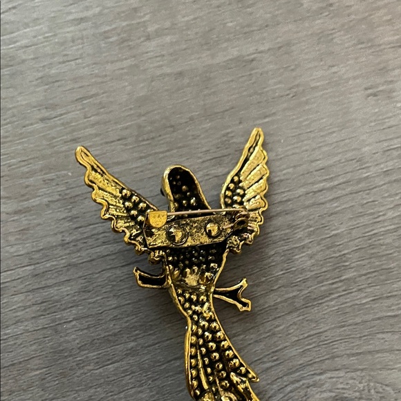 Artisan Gold and Pink Bird Brooch - Picture 3 of 11